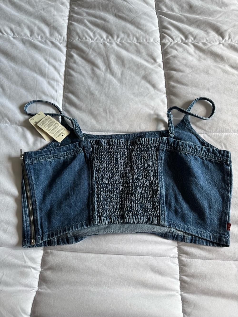 Levi's Dark Blue Denim Crop Cami - Picture 2 of 3
